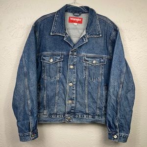 Wrangler Hero Blue Jean Button Up Jacket Size XL
